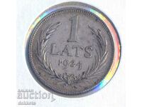 Латвия 1 лат 1924 година