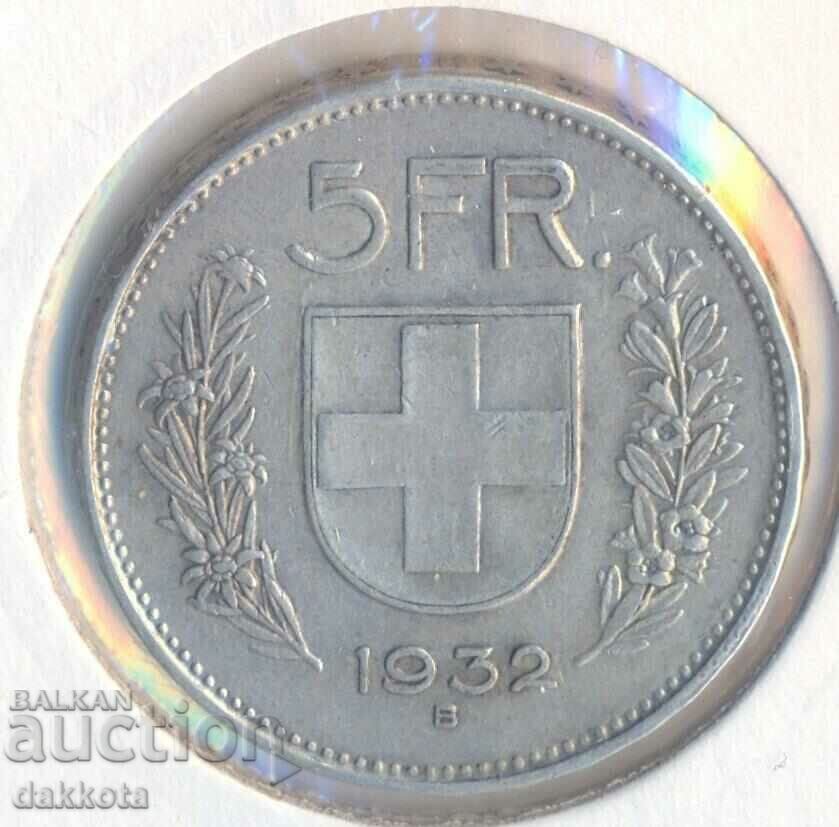 Switzerland 5 Francs 1932 Switzerland 5 Francs 1932
