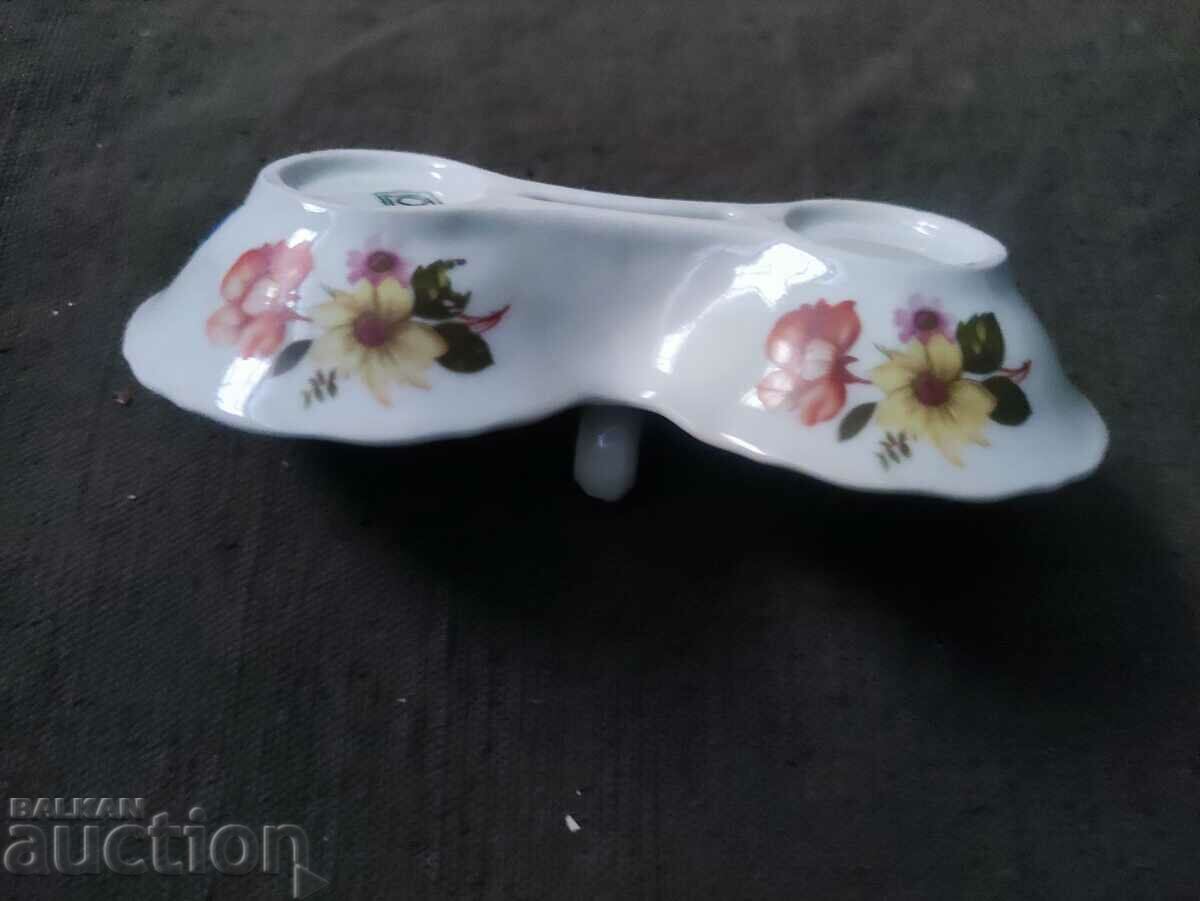 Salt shaker with gilding, flowers, rooster - 5 Salt shaker with gilding, flowers, rooster - 5