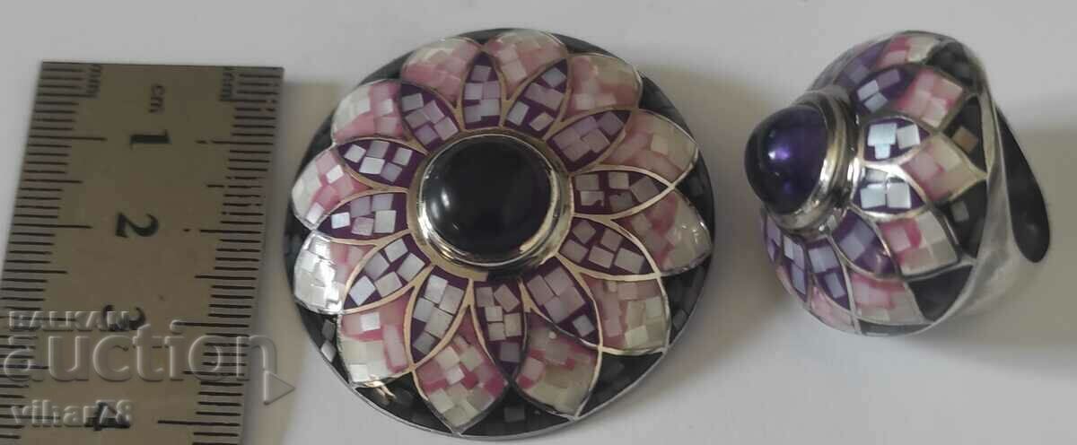 Delivery of Very beautiful silver ring and pendant set Delivery of Very beautiful silver ring and pendant set