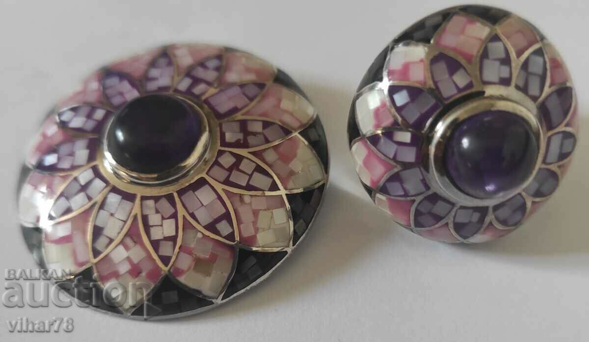 Foarte frumos set de inel și pandantiv din argint Foarte frumos set de inel și pandantiv din argint