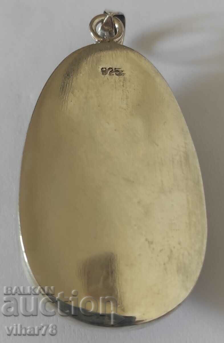 MASSIVE SILVER PENDANT-PEARL - 5 MASSIVE SILVER PENDANT-PEARL - 5