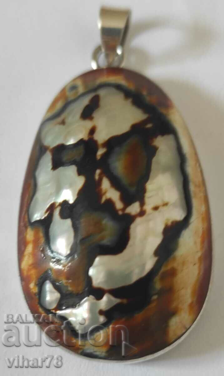 MASSIVE SILVER PENDANT-PEARL - 6 MASSIVE SILVER PENDANT-PEARL - 6