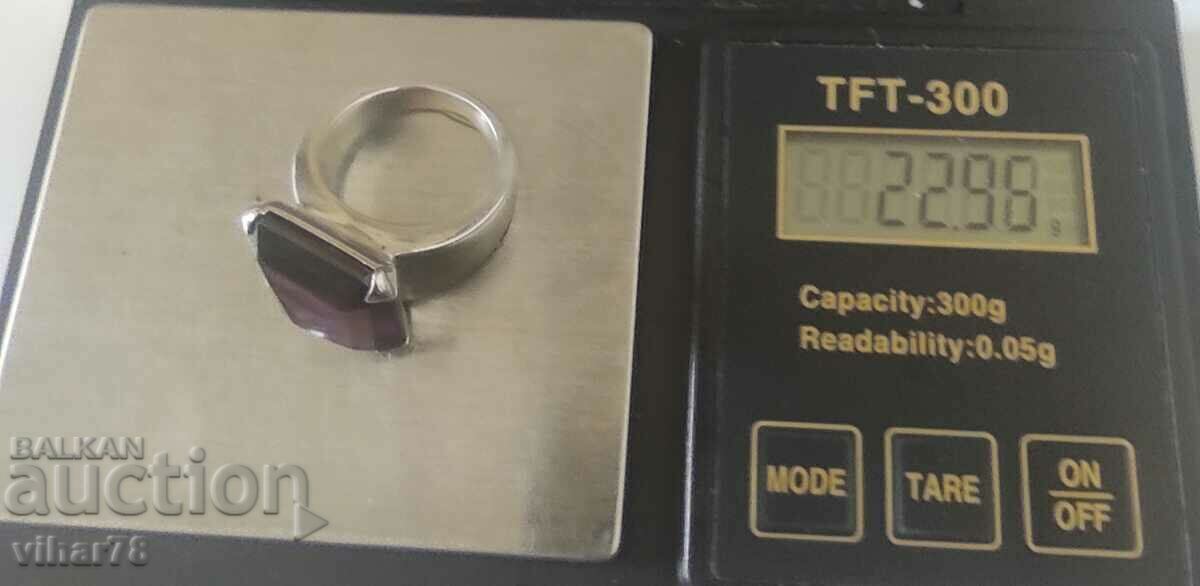 Auction MARKOV SOLID SILVER RING WITH AMETHYST Auction MARKOV SOLID SILVER RING WITH AMETHYST