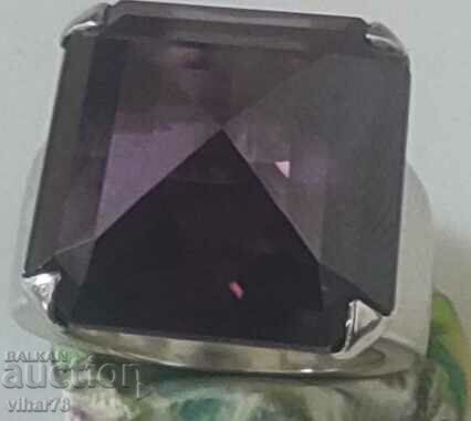 MARKOV SOLID SILVER RING WITH AMETHYST - 6 MARKOV SOLID SILVER RING WITH AMETHYST - 6