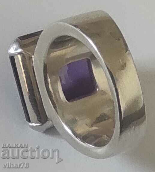 MARKOV SOLID SILVER RING WITH AMETHYST - 7 MARKOV SOLID SILVER RING WITH AMETHYST - 7
