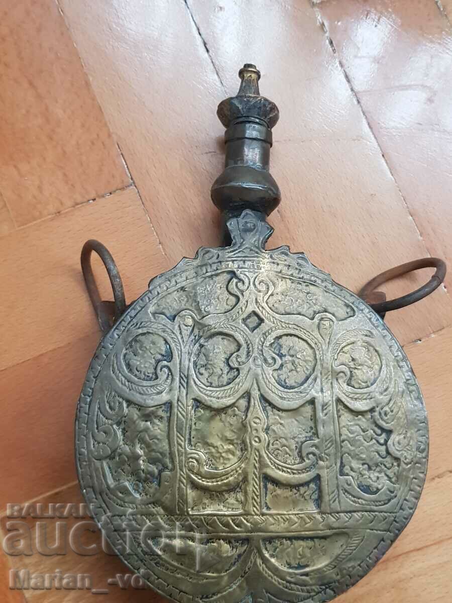 Old large Ottoman bronze powder keg