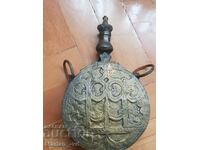 Old large Ottoman bronze powder keg