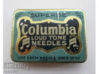 Old English box of gramophone pins Columbia pins
