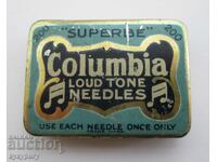 Old English box of gramophone pins Columbia pins