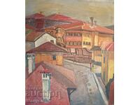 I am selling oil "The Old City, Plovdiv" of Emilia Genova