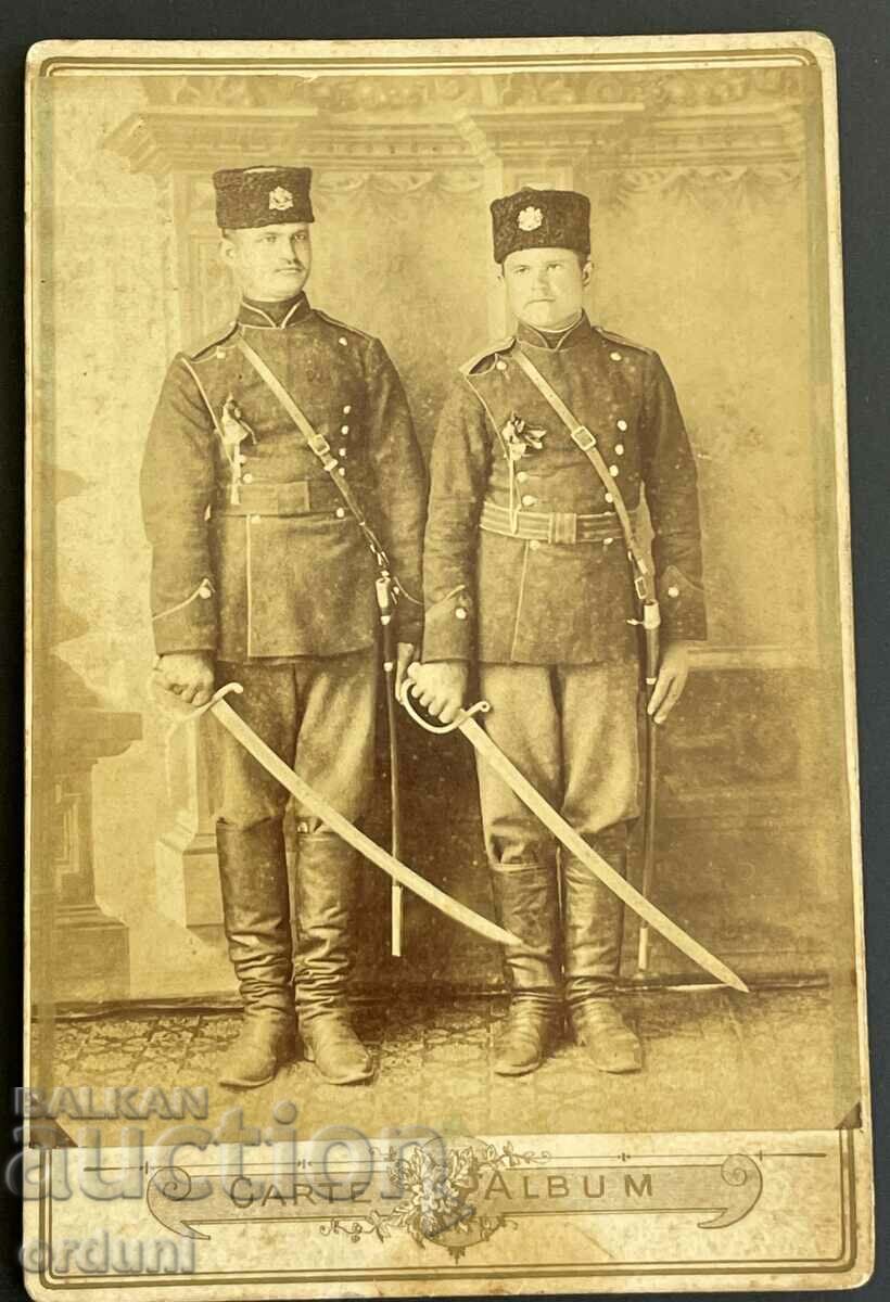2752 Principatul Bulgariei doi subofițeri sabii în jurul anului 1900