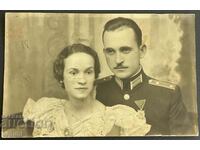 2761 Царство България семейна снимка офицер и съпруга 1937г.