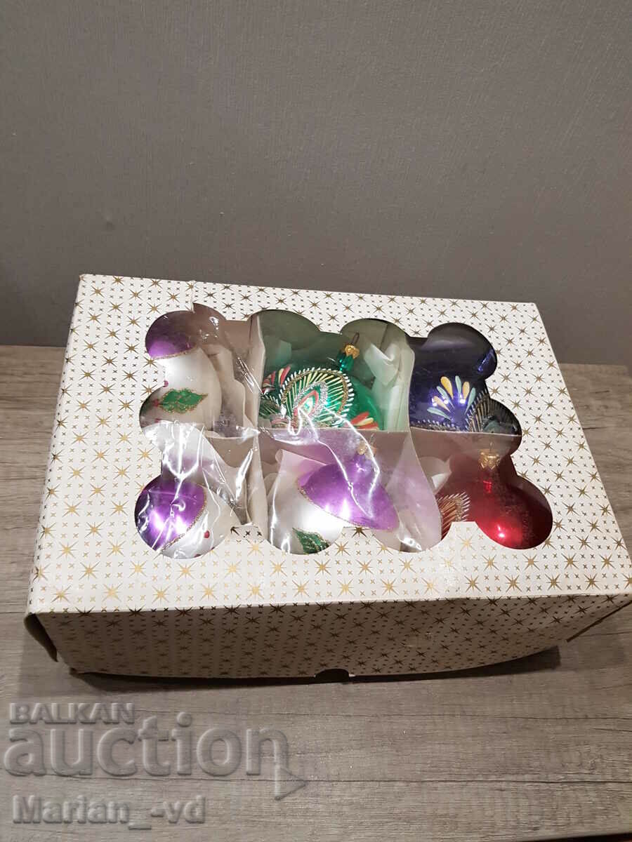 Bile mari de pom de Crăciun din sticlă veche - 7 Bile mari de pom de Crăciun din sticlă veche - 7