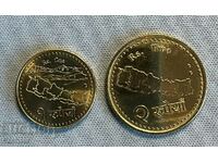 Непал 1 и 2 рупи 2020 г.