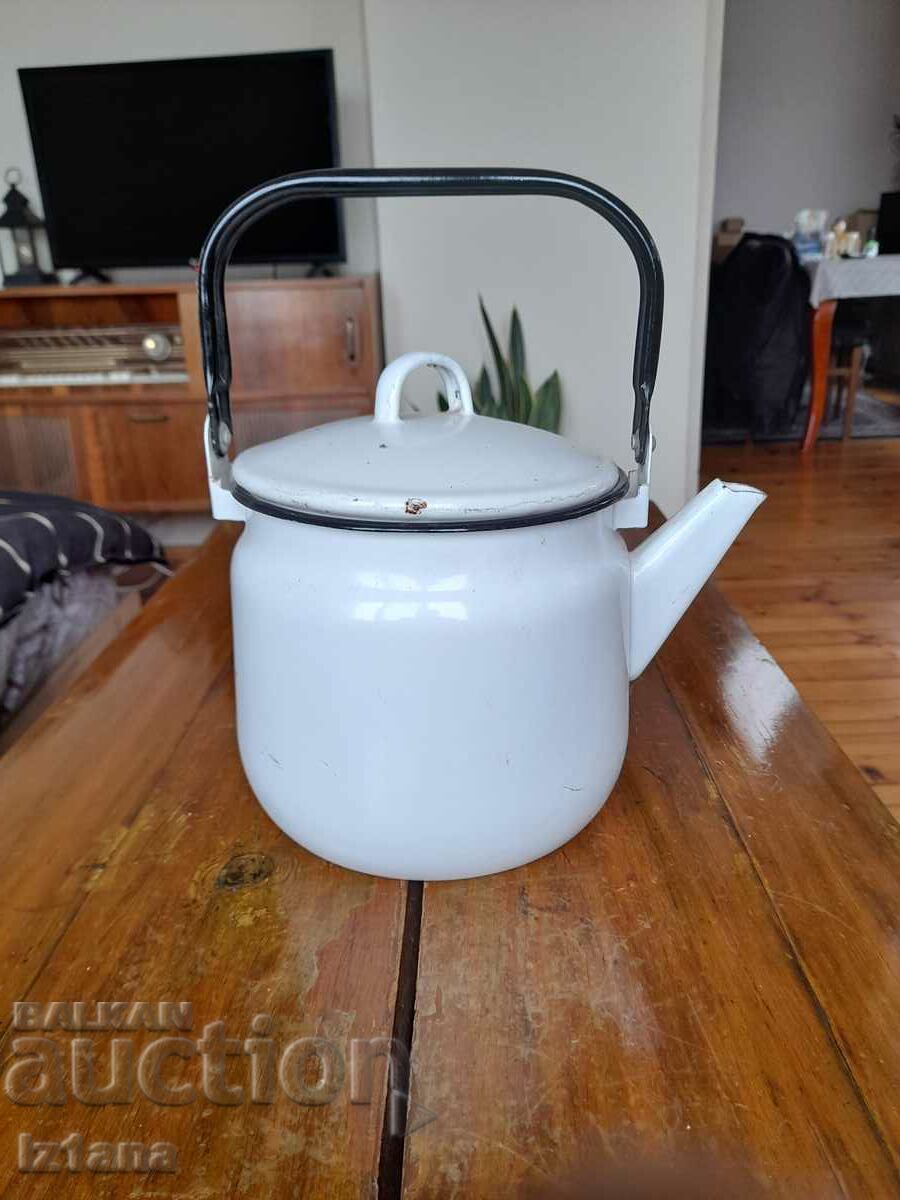 Auction Old enamel teapot Auction Old enamel teapot