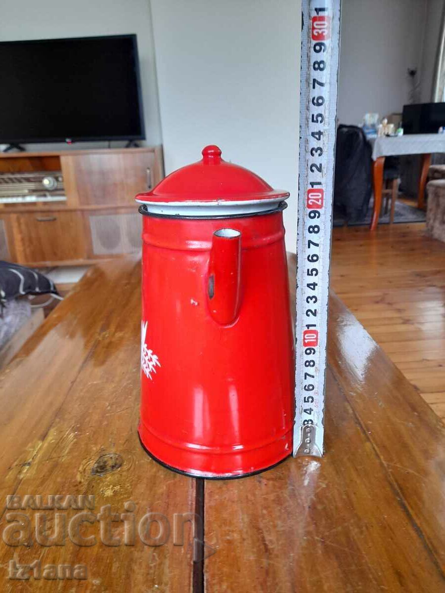 Old enamel teapot with price 45.00 BGN | € 23.01 Old enamel teapot with price 45.00 BGN | € 23.01