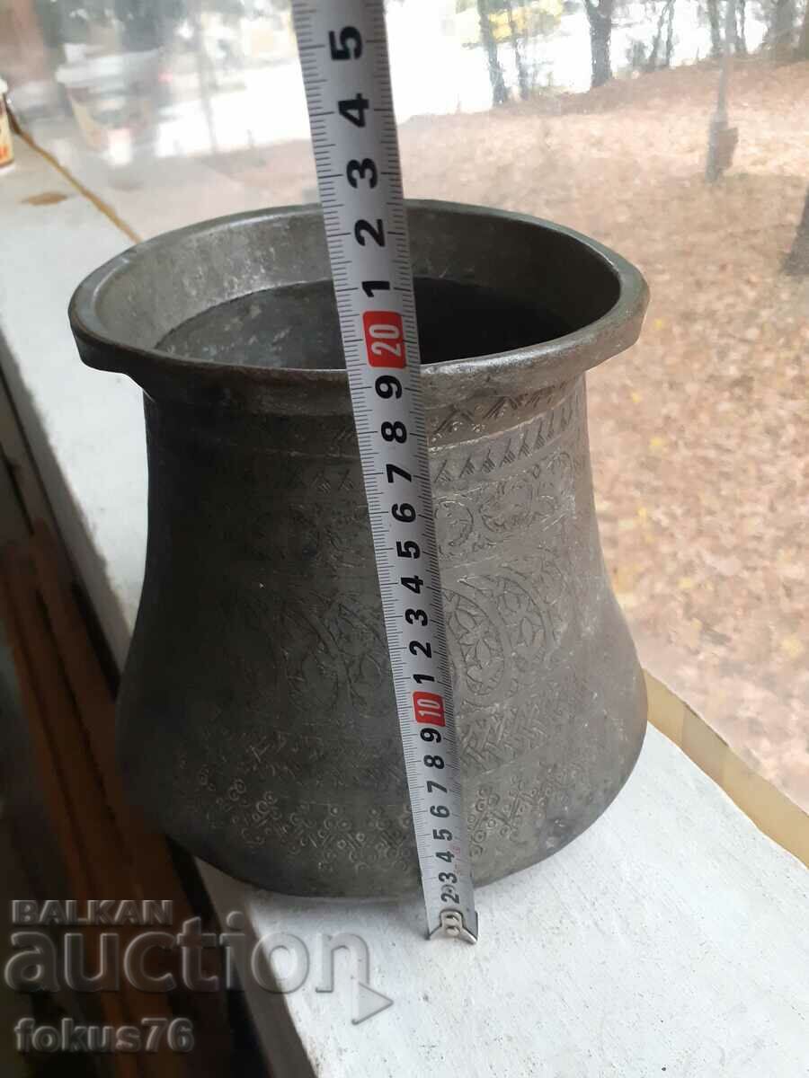 Old copper pot copper hand forged and engraved tinned - 5 Old copper pot copper hand forged and engraved tinned - 5