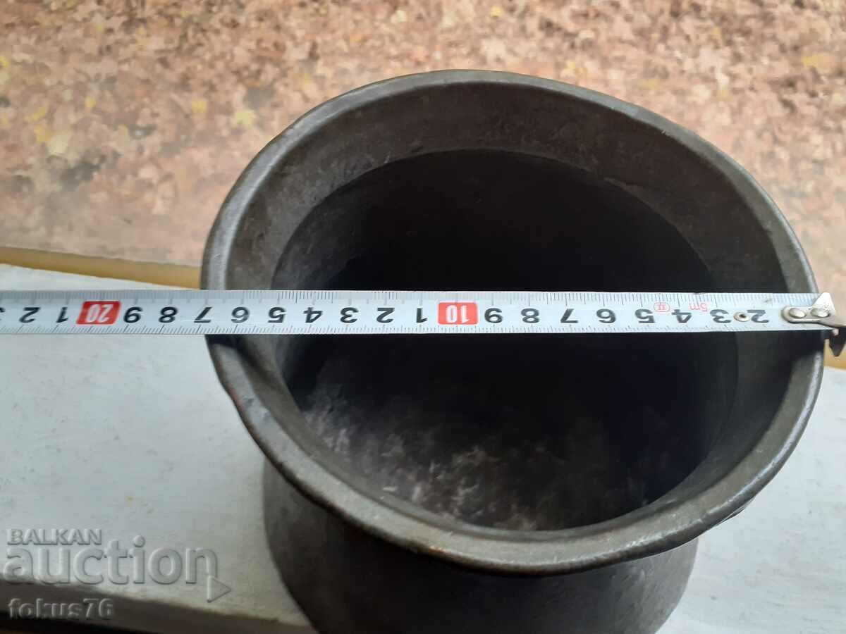 Old copper pot copper hand forged and engraved tinned - 6 Old copper pot copper hand forged and engraved tinned - 6