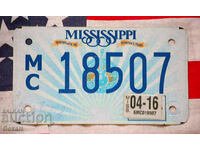 American Motorcycle License Plate Plate MISSISS