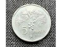 ❤️ ⭐ Monedă Seychelles 2010 5 rupii ⭐ ❤️
