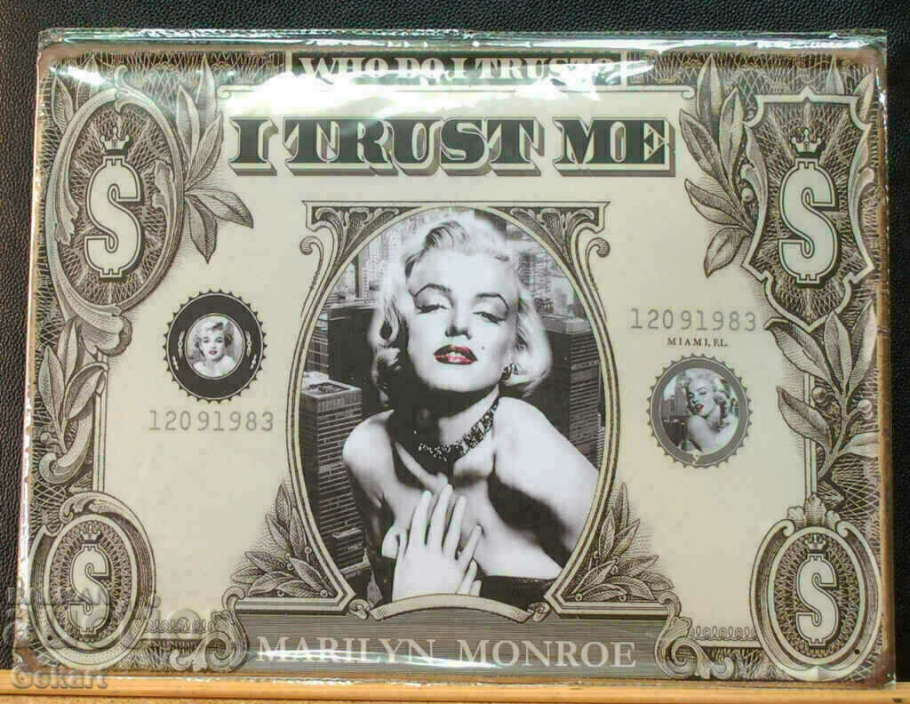 Metal Sign I TRUST ME Marilyn Monroe