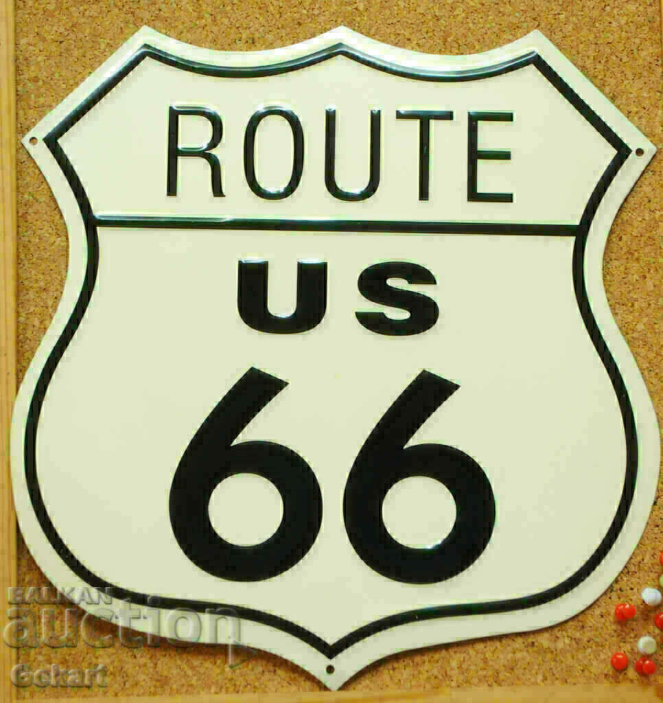 Placă metalică ROUTE 66 US