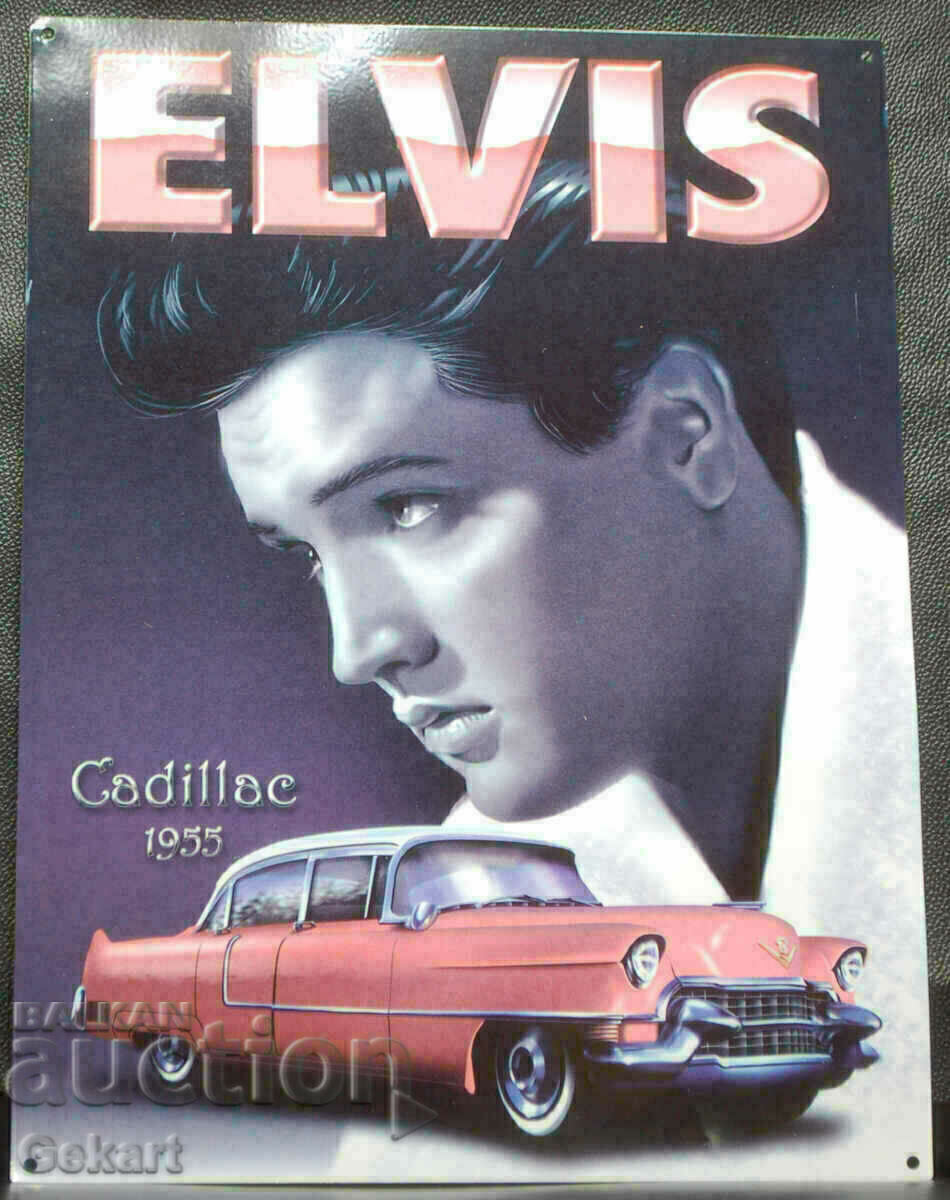 Placa metalica ELVIS - Cadillac 1955