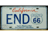 Metal Sign CALIFORNIA END ROUTE US 66