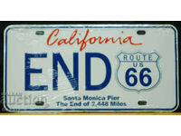 Метална Табела CALIFORNIA END ROUTE US 66