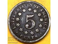 USA 5 cents 1868 SHIELD nickel