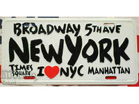 Метална Табела NEW YORK Broadway 5th.AV T.S. Manhattan