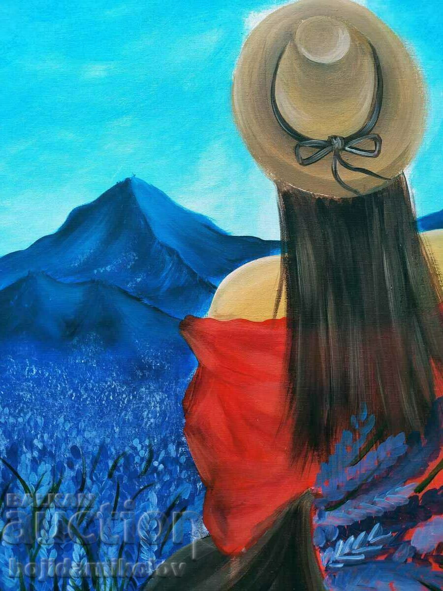 Auction  Scented with lavender, beautiful painted picture on canvas