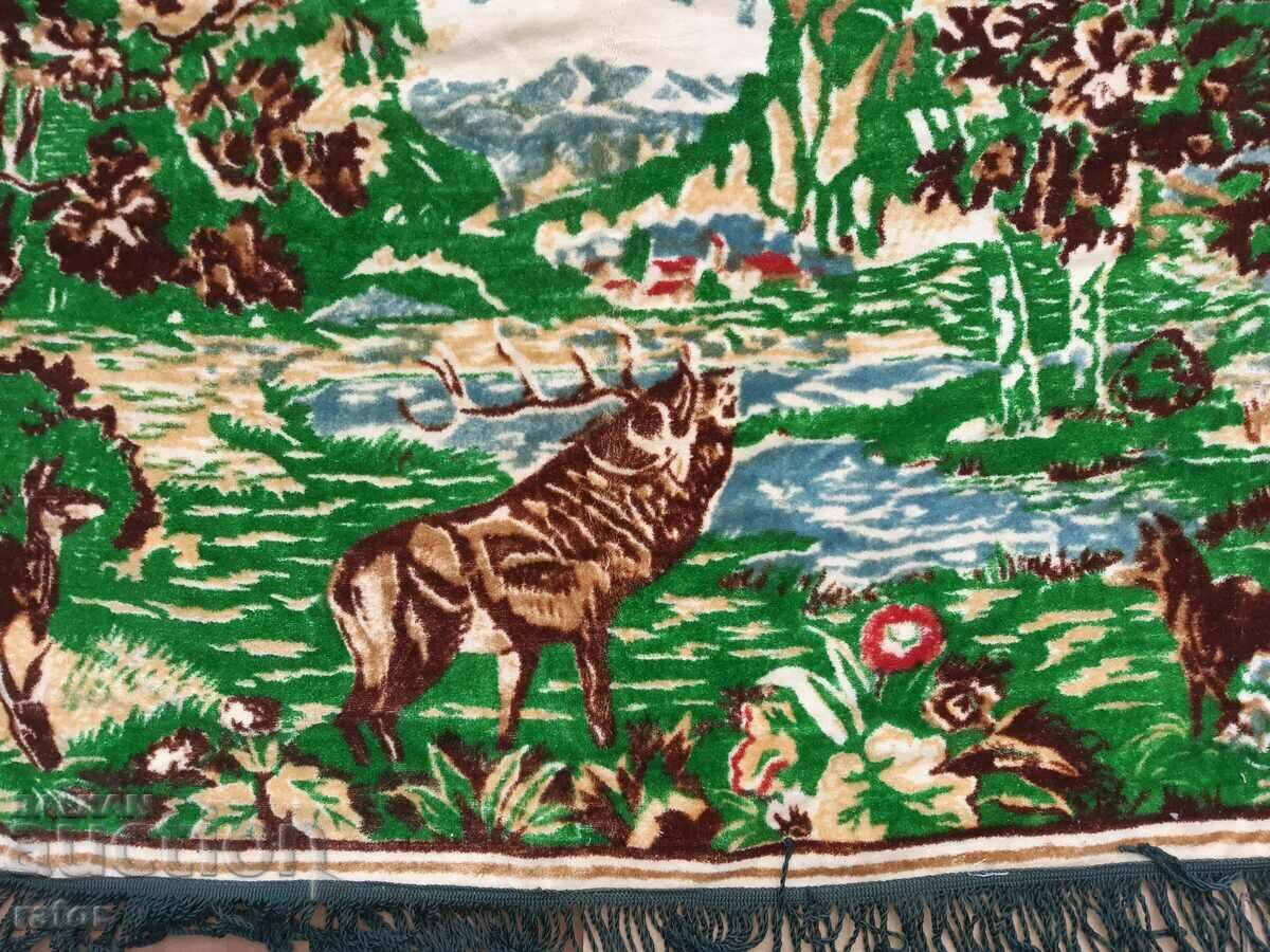 Delivery of Authentic vintage deer and doe plush rug Delivery of Authentic vintage deer and doe plush rug