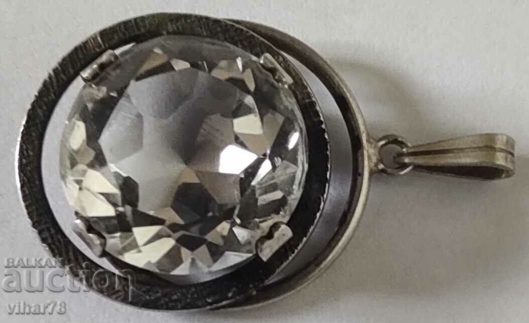 OLD SILVER PENDANT WITH NATURAL MOUNTAIN CRYSTAL with price 109.99 BGN | € 56.24