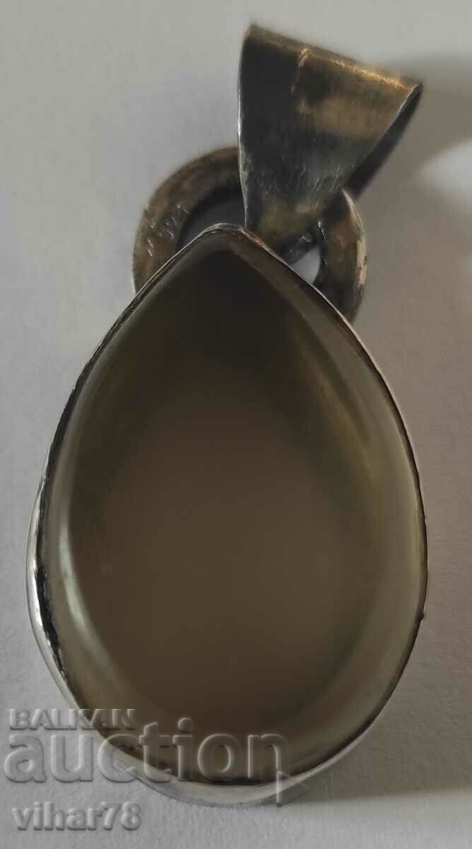 Silver pendant with natural citrine - 7