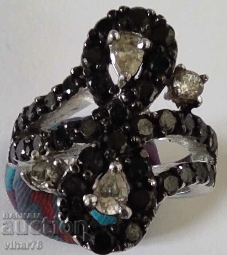 VERY BEAUTIFUL SILVER WOMEN'S RING WITH BLACK ONYX ZIRCONIA with price 129.99 BGN | € 66.46 VERY BEAUTIFUL SILVER WOMEN'S RING WITH BLACK ONYX ZIRCONIA with price 129.99 BGN | € 66.46