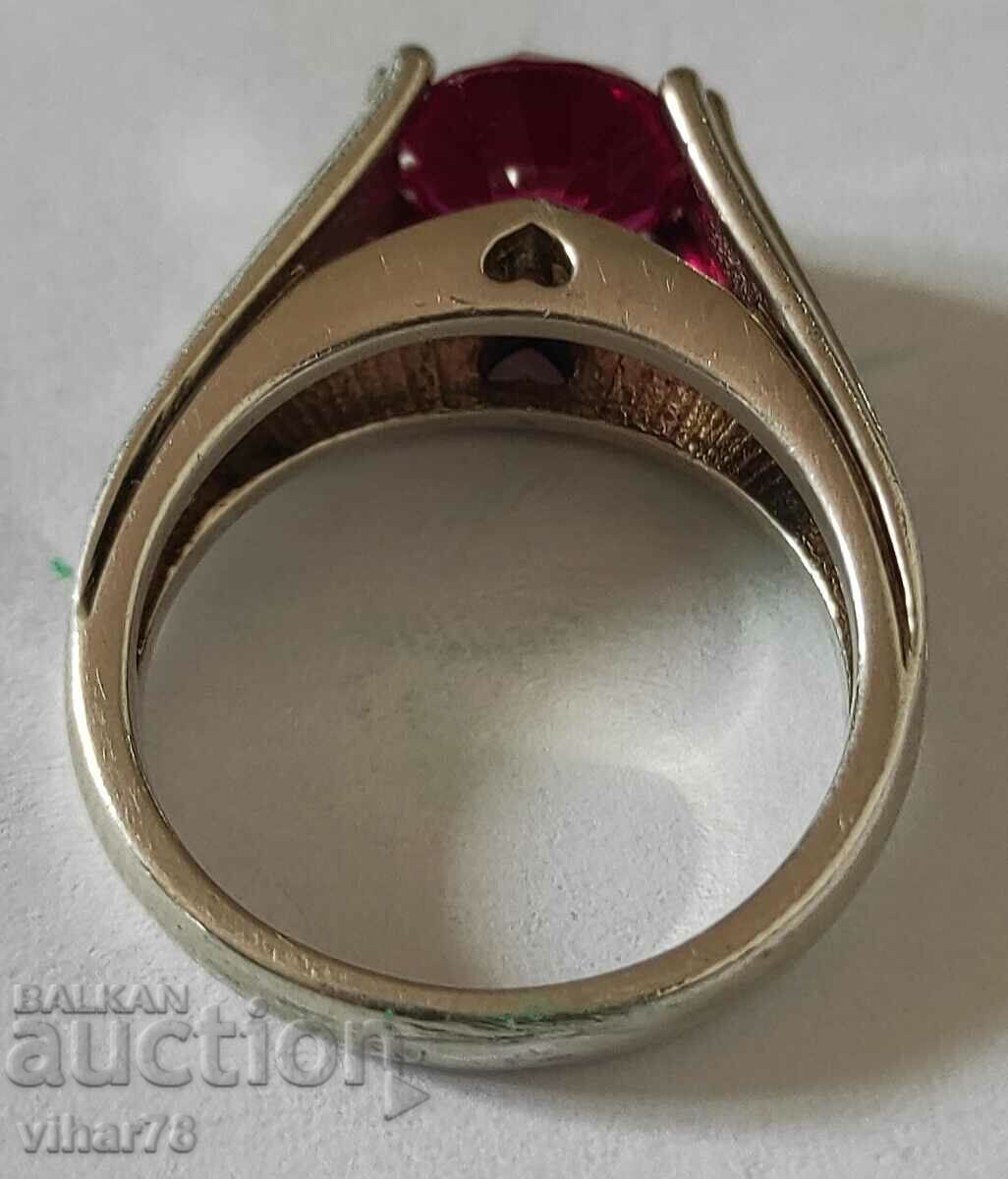 Silver ring with ruby - 6 Silver ring with ruby - 6