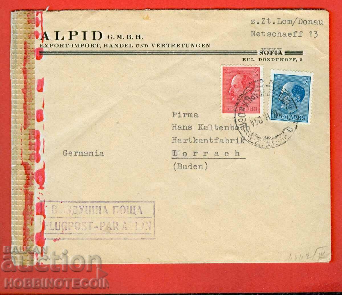 TRAVELED Air envelope PP - GERMANY - CENSORSHIP 25.II.1944