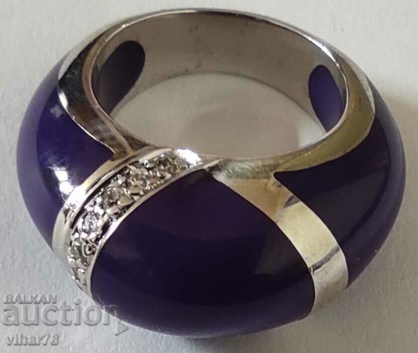 Delivery of WOMEN'S SILVER RING WITH FORGED ZIRCONIA