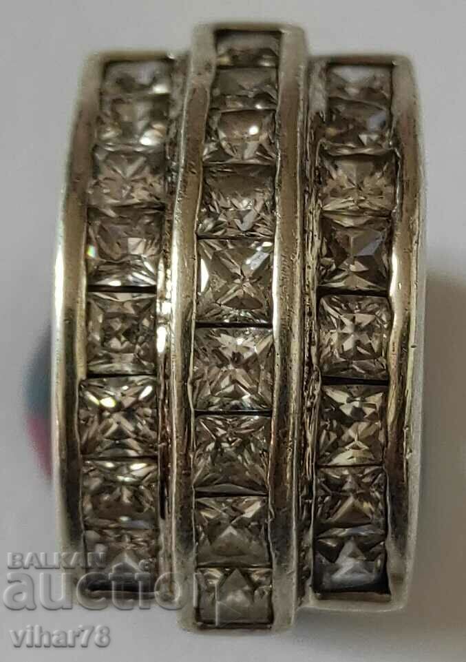 Delivery of WOMEN'S SILVER HUGE CROWN RING WITH FORGED ZIRCONIA