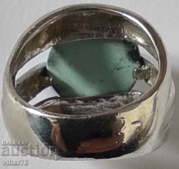 WOMEN'S SILVER RING WITH TURQUOISE - 6 WOMEN'S SILVER RING WITH TURQUOISE - 6