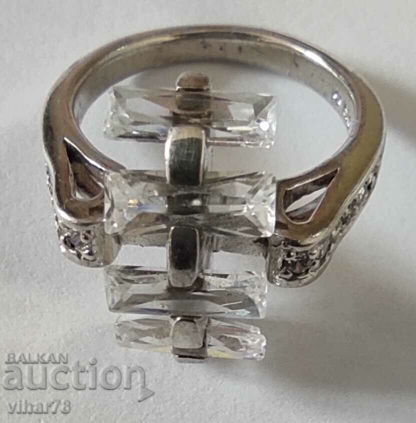 WOMEN'S SILVER RING WITH ZIRCONIA - 5