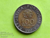 100 ескудо 1989 Португалия