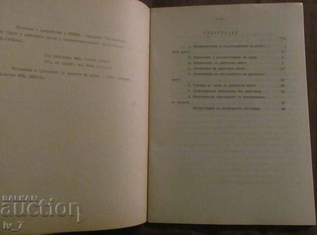 Auction TYPE PROJECT OF WORKPLACE ORGANIZATION Auction TYPE PROJECT OF WORKPLACE ORGANIZATION