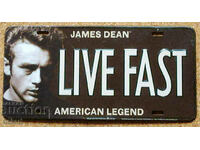 Placă metalică James Dean LIVE FAST