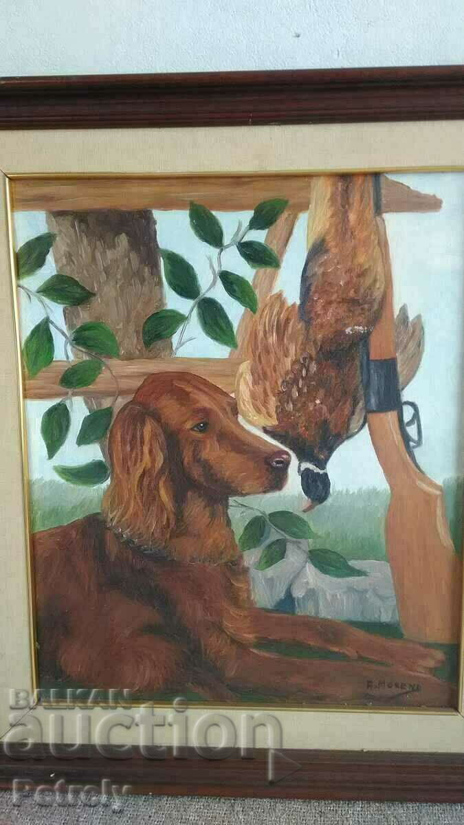 Auction Old hunting picture Auction Old hunting picture