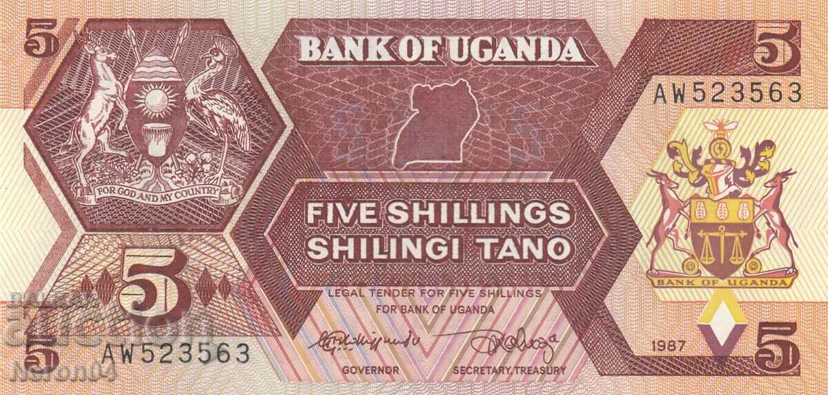 5 шилинга 1987, Уганда