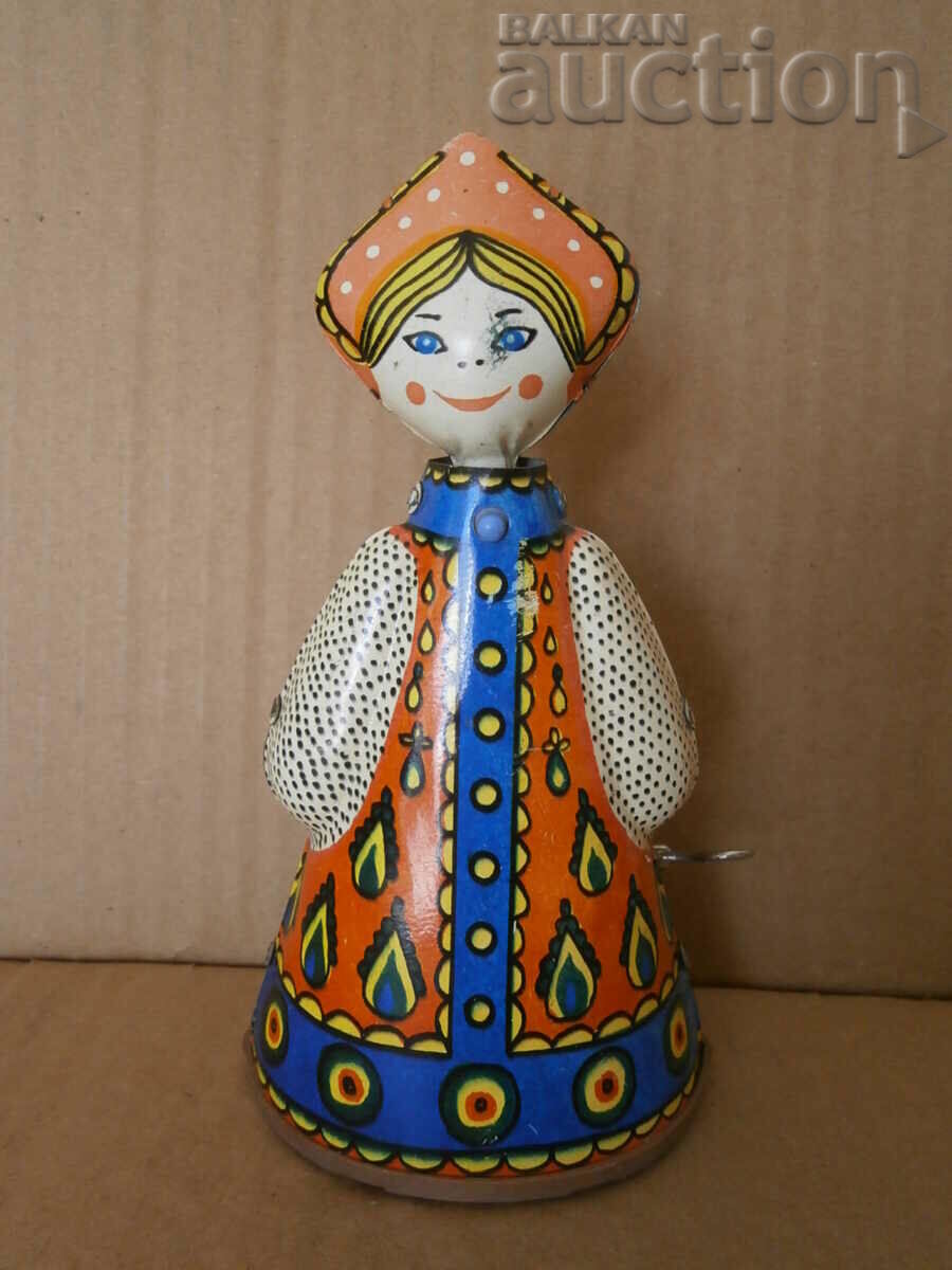 Delivery of metal sheet metal wind up doll WORKING vintage retro Delivery of metal sheet metal wind up doll WORKING vintage retro