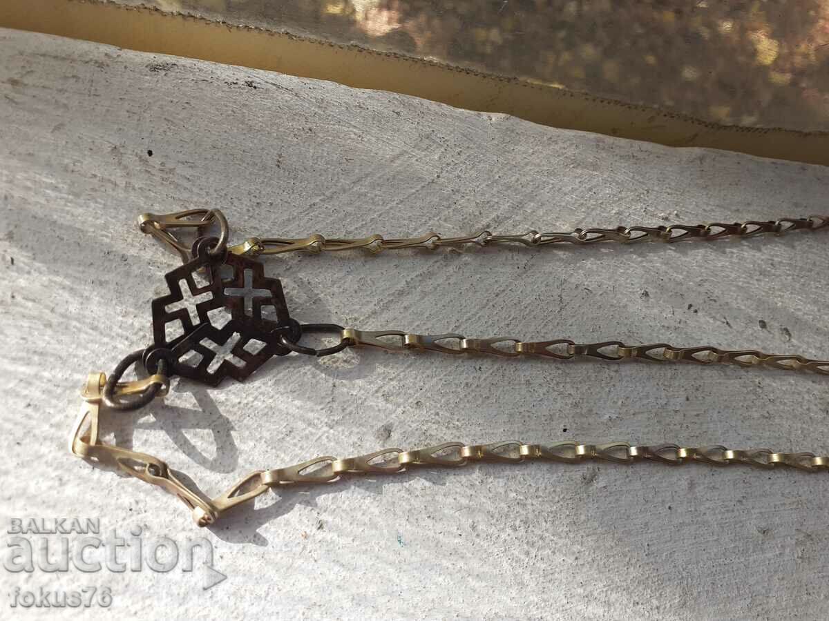 Sfeșnic mare agățat vechi cu cădelniță emailată - 7 Sfeșnic mare agățat vechi cu cădelniță emailată - 7